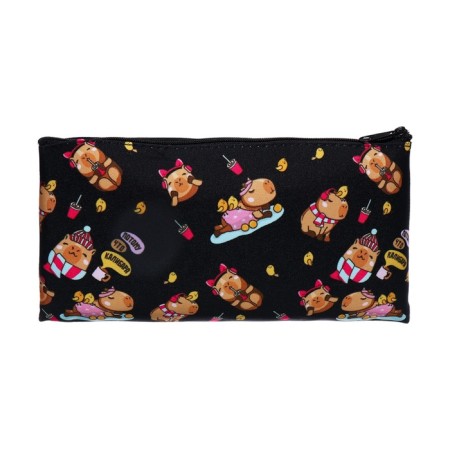 Penal soft, 1 compartment, 110 x 205 mm, flat, Hatber "Because Capybara" Black NPK_63190-2