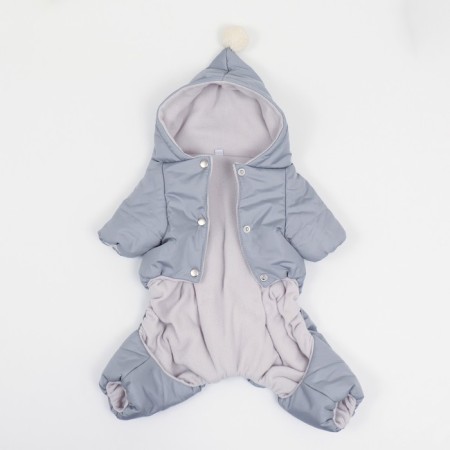 Winter overalls for animals, fleece, 2xl (DS 34-36, Osh 34-36, OG 44-48 cm), gray-5