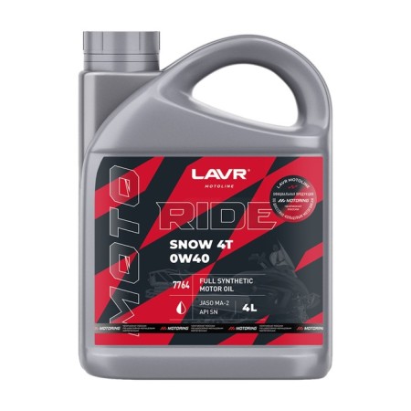 Motor oil Lavr Moto Ride Snow 4T 0W40 SN, 4 liters-1