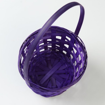 Wicker basket, d17 x 9 x 30 cm, purple, bamboo-2