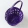 Wicker basket, d17 x 9 x 30 cm, purple, bamboo
