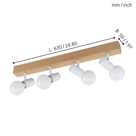 Townshend 4x60W lamp E27 Brown, white-1