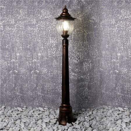 Sadovo-park lamp Feron PL596, IP44, E27, 60 W, 195x195x1035 mm, brown color-4
