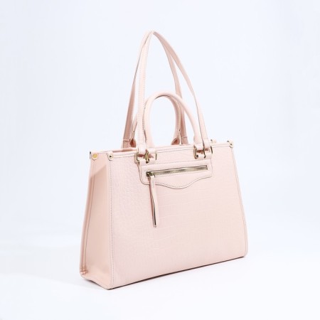 Bag Female Tout with zipper, pink color-2