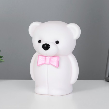 Nightmare "Bear with a bow" LED from batteries 3haaa white 9.5x13x17.5 cm Risalux