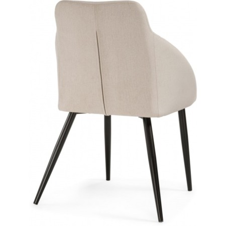 Stool on a metal frame fus metal/fabric, black/beige 58x50x85 cm-3