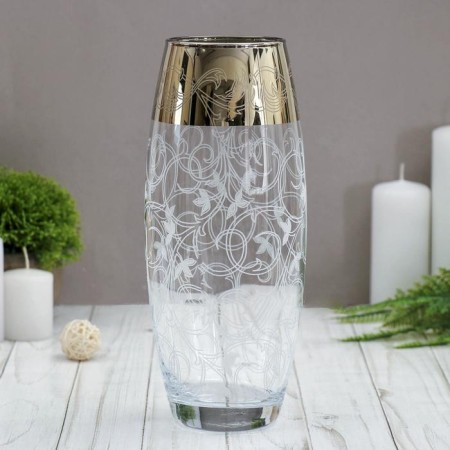 Vase "Inspiration" Flora with engraving and spraying D-7.5x10x26cm