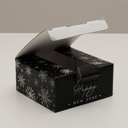 Box a gift New Year's folding "New Year", 15 x 15 x 7 cm, New Year-1