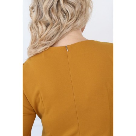 Female dress, size 56, mustard color-2