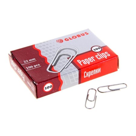 Office clips Globus, 100 pcs., 22 mm, without coating-2