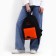 School youth backpack, lightning department, external pocket, black/orange color