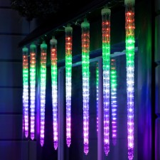 Гирлянда «Сосульки рифленые» 2.5 × 0.42 м, IP65, прозрачная нить, 288 LED, свечение мульти с эффектом стекания, 12 В