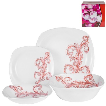 Set of square plates of OlaFF "Red Stem", 19 items