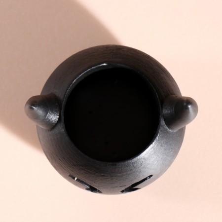 Concrete candle "devil" height 4.5 cm, d-3.5 cm black-4
