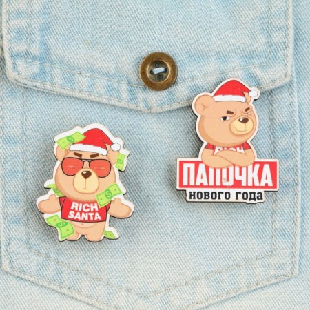 New Year's icons "New Year Daddy", a set of 2 pcs.