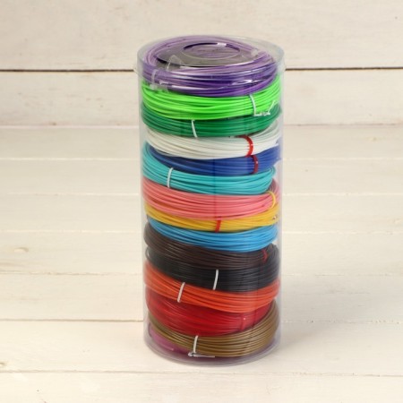 Set in a 3D tube 3D handle with a violet display + plastic PLA 15 colors, 10 meters-10