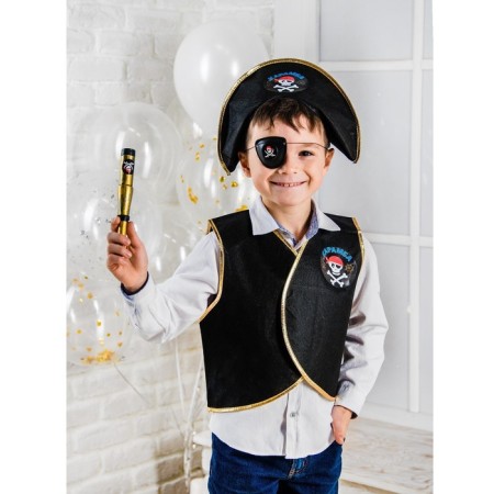 A set of pirate "Karam", 6 items: a hat, a vest, an overshadow, an order, a telescope, a code-3