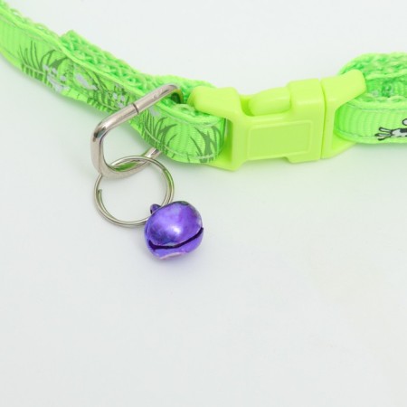 Collar "summer" with a bell, 30 x 1 cm, kapron, light green-2