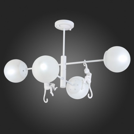 Ceiling EVOLUCE lamp. Sle115102-04. Tenato. 4x60 watts, E14, 71x71x50 cm, white color-2