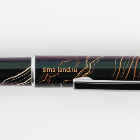 Pen with a “golden teacher” cap, plastic, blue paste, accessories silver, 1.0 mm-4