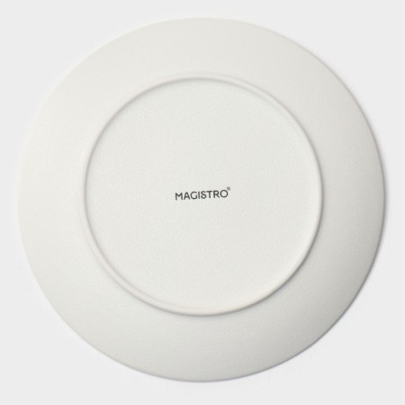 A set of plates of dessert porcelain Magistro Lofty, 6 objects: D = 20 cm, white color-4