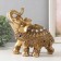 Souvenir Polystone "Elephant in the Golden Popon with Rhilizes" MIX 20x10x21 cm