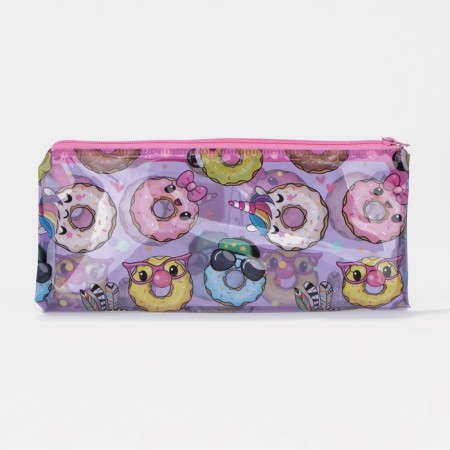 Lightning, PVC, lilac color cosmetic bag-1