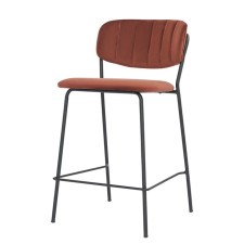 Semi -bank chair Eirill, 555 × 475 × 900 mm, velor, brick color