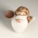 Polystone candlestick for 1 candle "Santa Claus in a gold cap with patterns" 18x9.5x13 cm