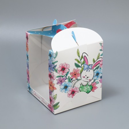 Box for a small cake, confectionery packaging, “Light Easter!”, 15 x 15 x 18 cm-3