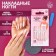 Flame overhead nails, 24 pcs, adhesive plates, ballerina shape, glossy pink/white color