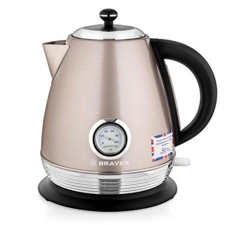 Electric kettle Brayer BR1007, Metal, 1.7 L, 2200 W, auto shutdown, beige
