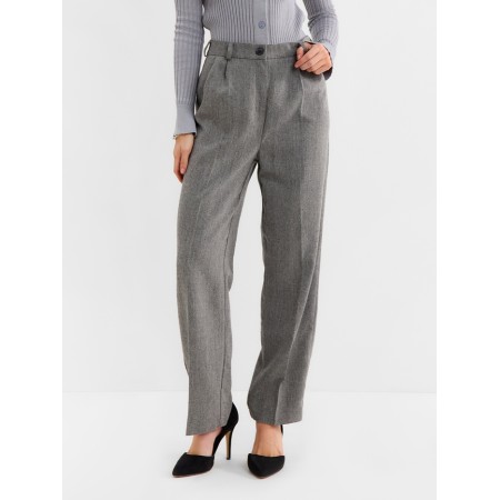 Women's pants with pincines minku: Modern Classic color dark gray, river 48