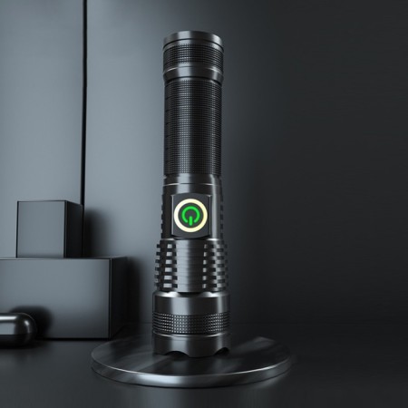 Manual battery flashlight, 10 W, 3500 mAh, LED P50, IP66, 16.5 x 4.2 x 3.4 cm, USB-1