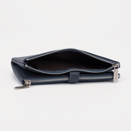 Women's wallet on the button, blue color-3