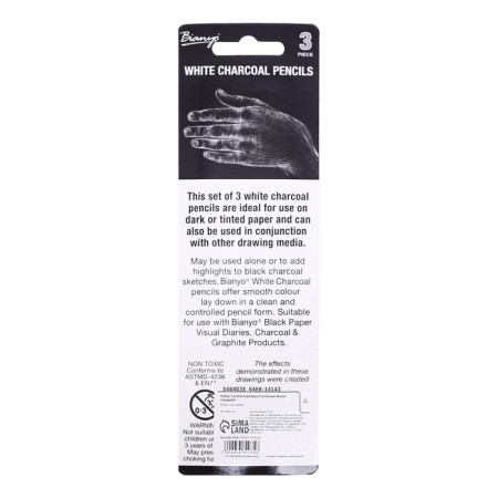 Coarse pencils, white, 3 pieces in a set (medium)-3