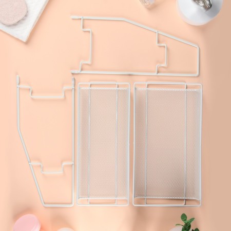 Organizer for storing cosmetics/accessories, two -level, 35 × 17 × 8 cm, white color-4