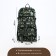 Tourist backpack on a zipper, with an increase, 6 outer pockets, green color