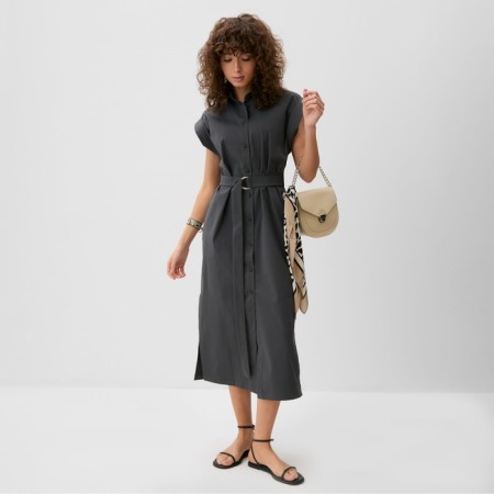 Women's dress minku: safari midi color graphite, rn 46-10
