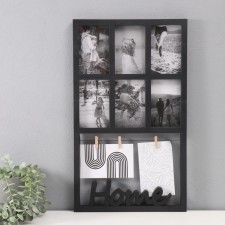 Фоторамка пластик на 7 фото 10х15 см "Дом" чёрная 55,5х33 см