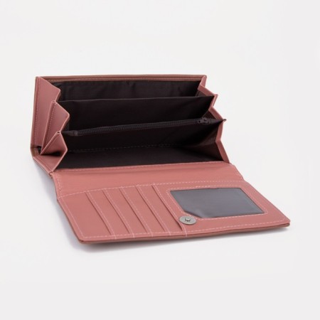 Women's wallet on magnet, pink color-2