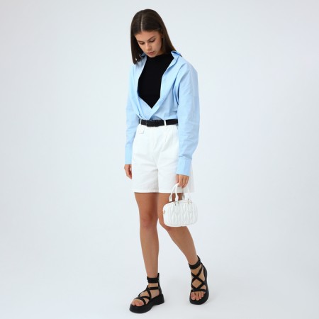 Bag Cross-Bodi with a zipper, white color-9