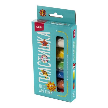 Plashka modeling dough, 6 col. 30 gr-3