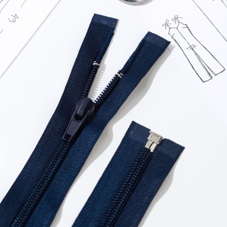 Lightning "Spiral", No. 5, detachable, automatic lock, 80 cm, dark blue color-3