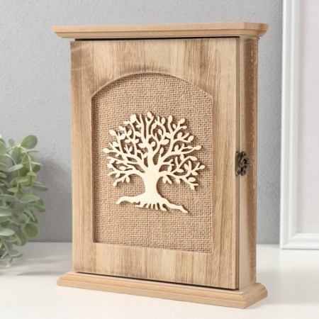 Klyuchnitsa tree 6 hooks "Tree of life" burlap 26.5x20.5x6 cm-2
