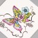 Tattoo on the body color "butterfly and flowers" 6x6 cm