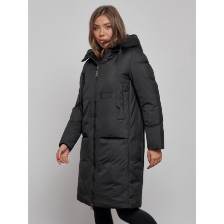 Coat insulated winter female, size 50, black color-9