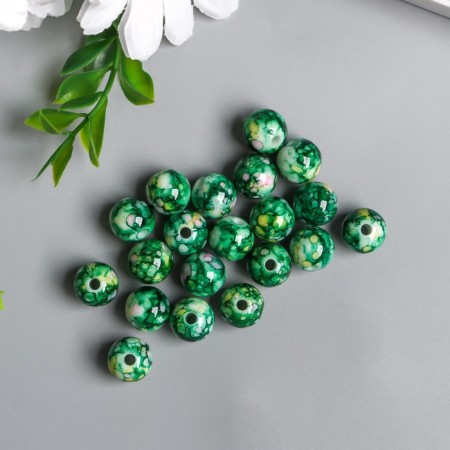 Beads for creativity plastic "Marble. Malachite" d = 1.2 cm set 20 g-1
