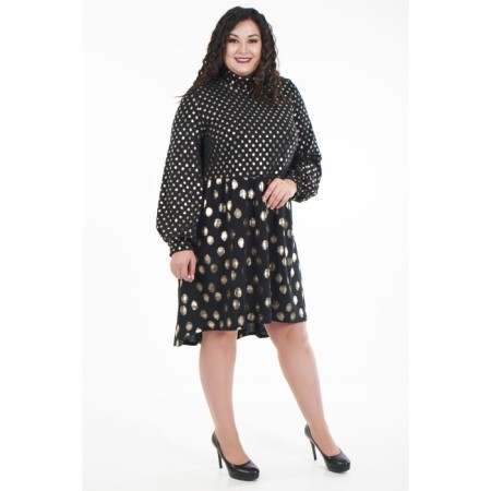 Female dress, size 52, black color-1