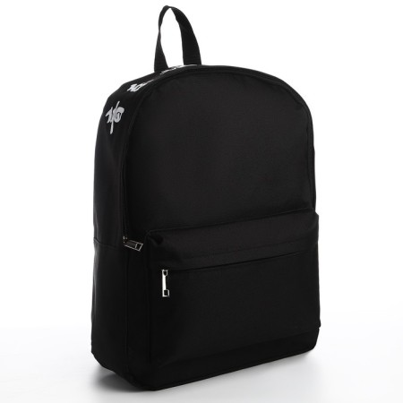 School textile backpack with print on the upper part, 38x29x11 cm, black color-3